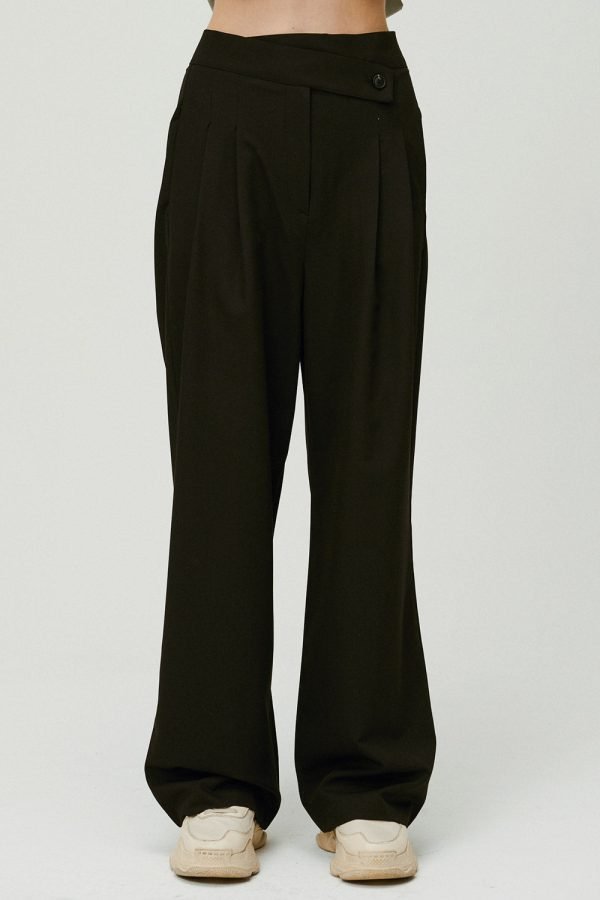 Wrap Front Wide Leg Pants