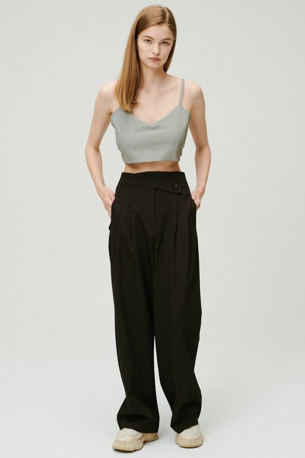 Wrap Front Wide Leg Pants