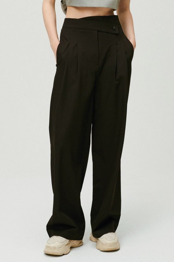 Wrap Front Wide Leg Pants