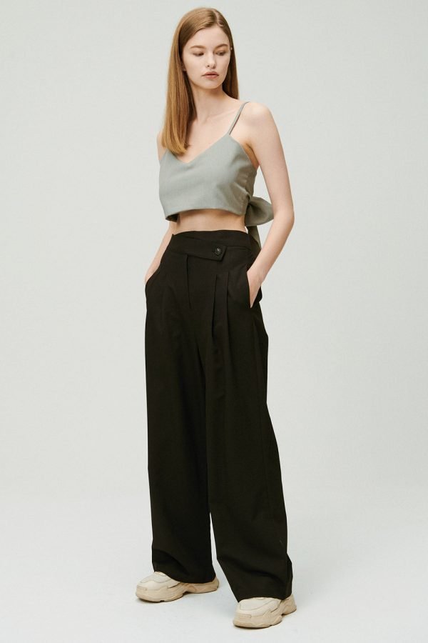 Wrap Front Wide Leg Pants