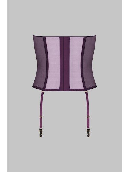 Corset with Suspenders Purple Orchid