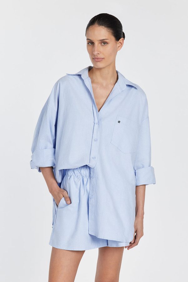 Blue Oversized Cotton Shirt