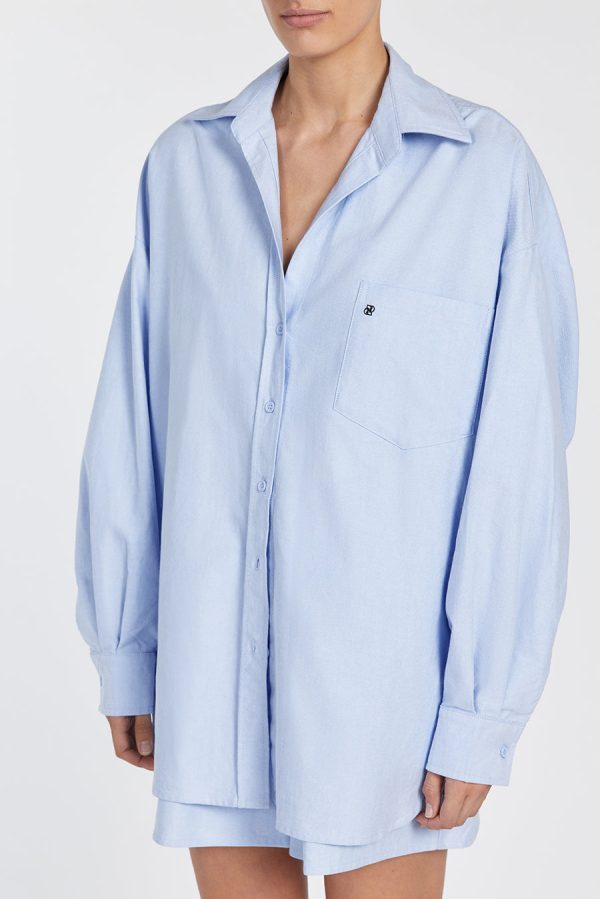 Blue Oversized Cotton Shirt