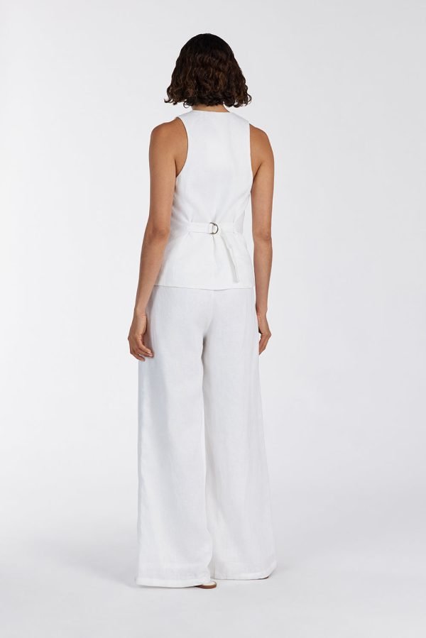 White Linen Vest