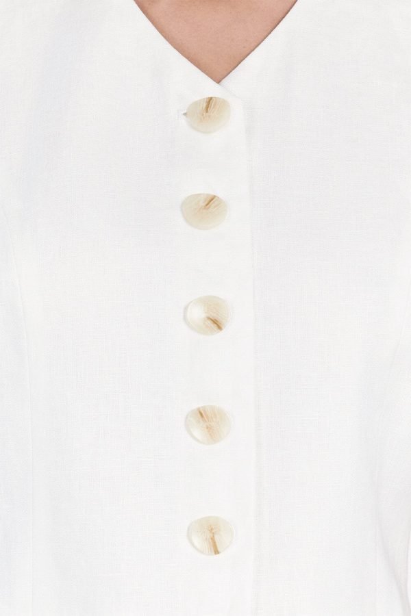 White Linen Vest