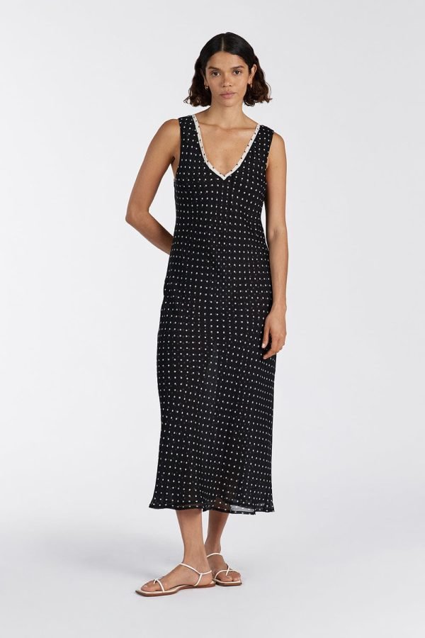 Black Spot Midi Dress