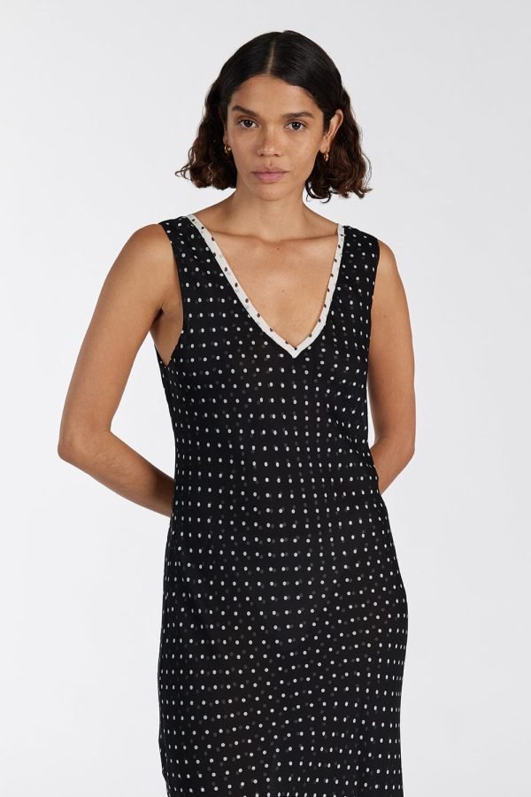 Black Spot Midi Dress