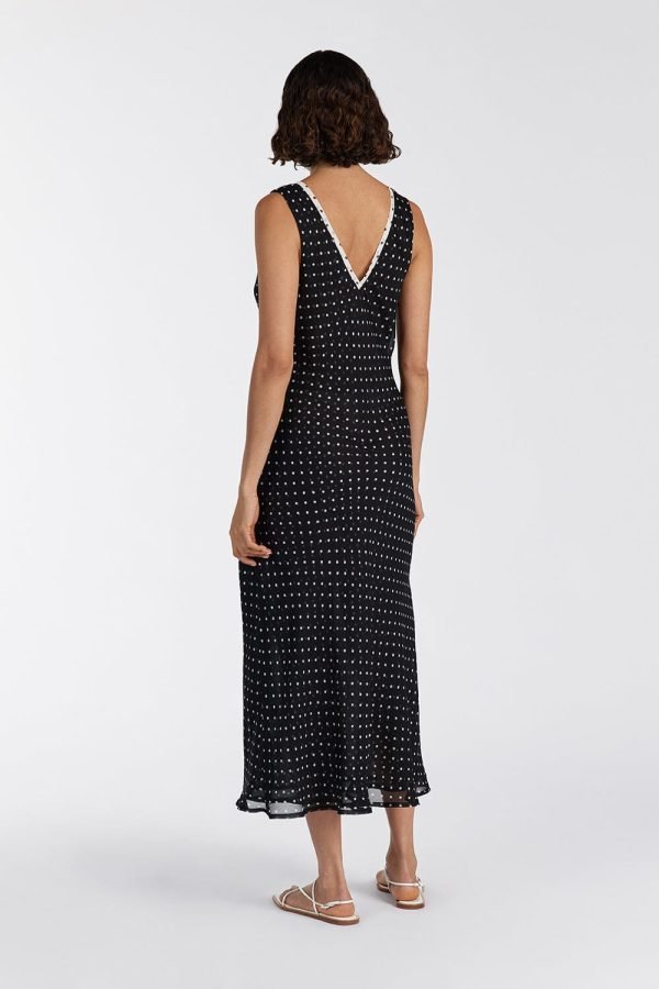 Black Spot Midi Dress