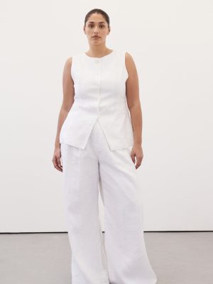 White Linen Vest