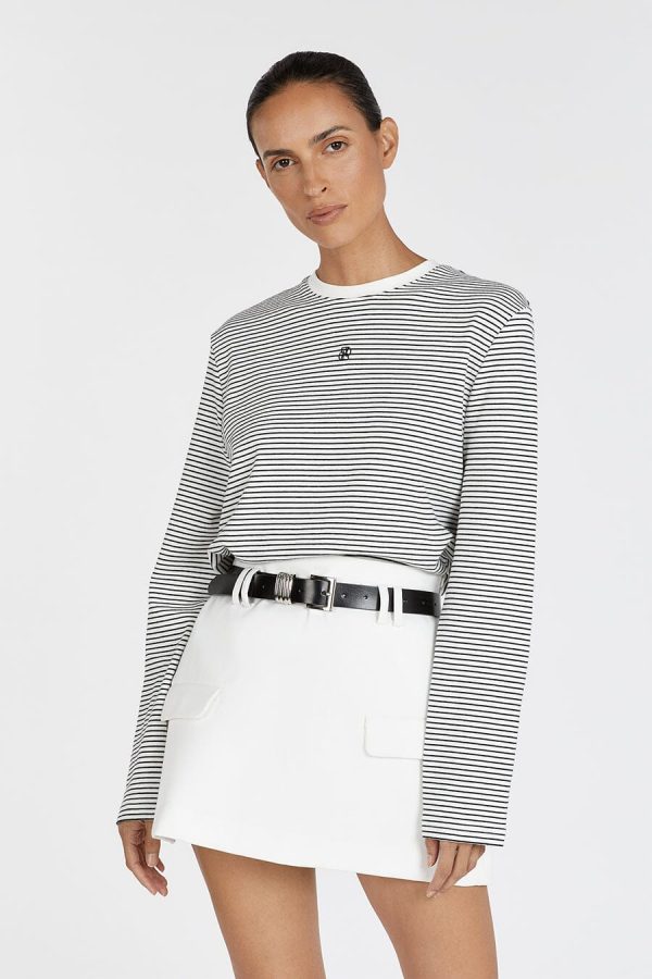 White Stripe Long-Sleeve Tee