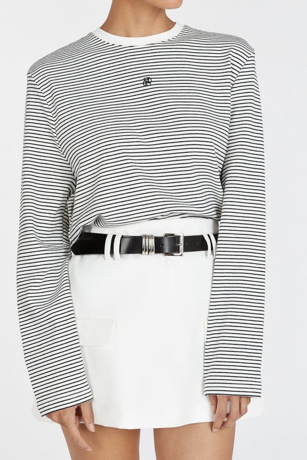 White Stripe Long-Sleeve Tee