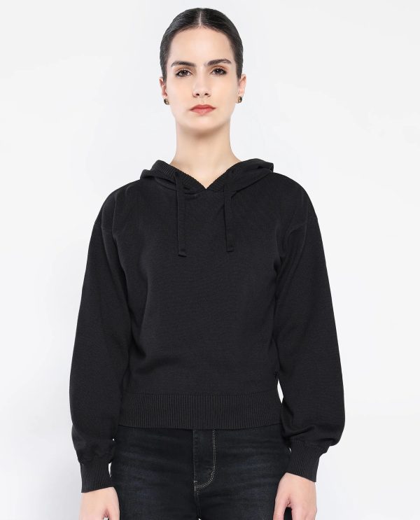 Plain Hooded Plain Sweater