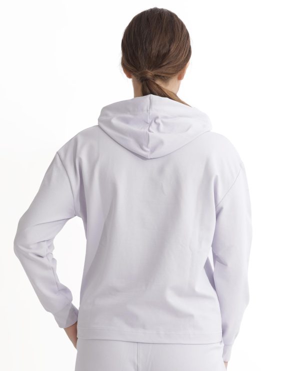 Purple Full Sleeves Hooded Regular Fit Plain Sweatshirt