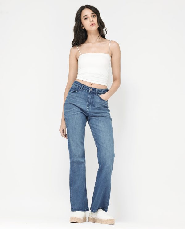 Light Blue Cotton Elastic Soft Jeans