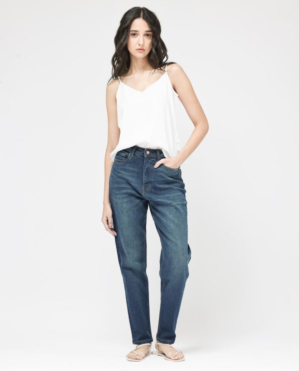 Blue Cotton Elastic Jeans