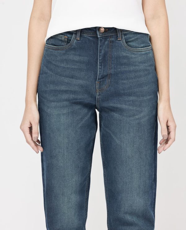 Blue Cotton Elastic Jeans