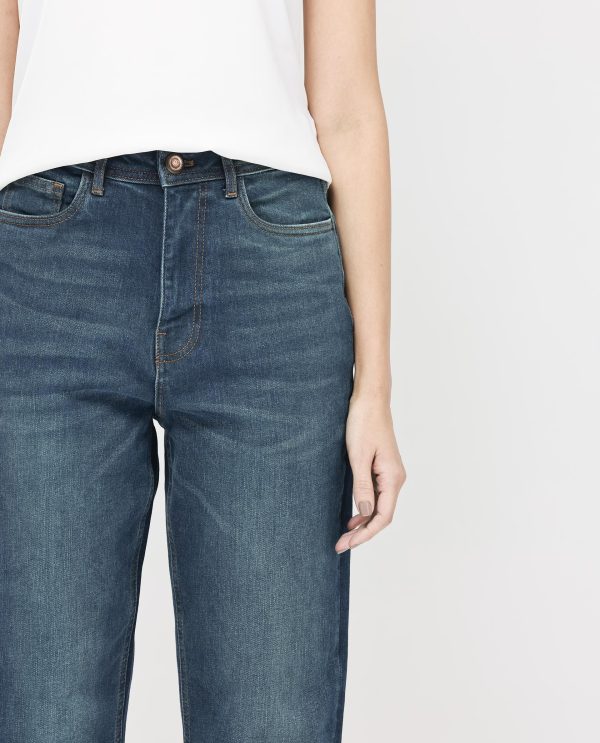 Blue Cotton Elastic Jeans