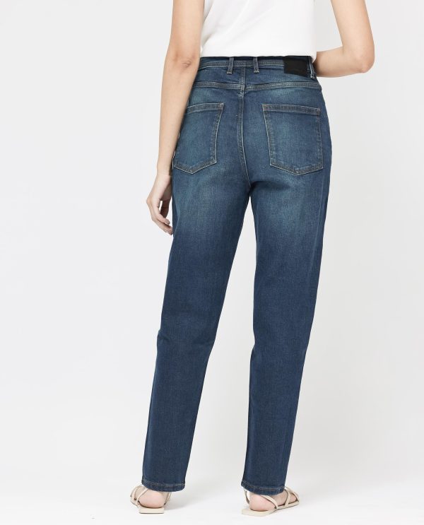 Blue Cotton Elastic Jeans