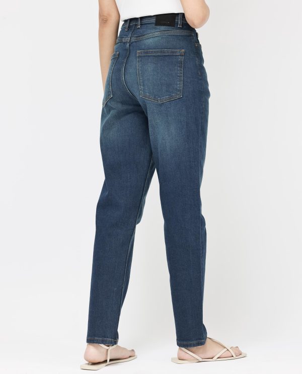 Blue Cotton Elastic Jeans