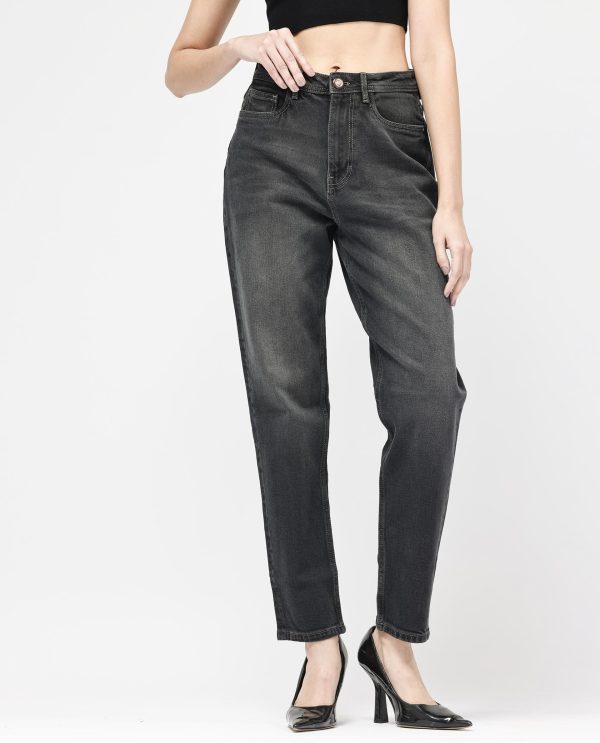 Grey Cotton Regular Length Jeans