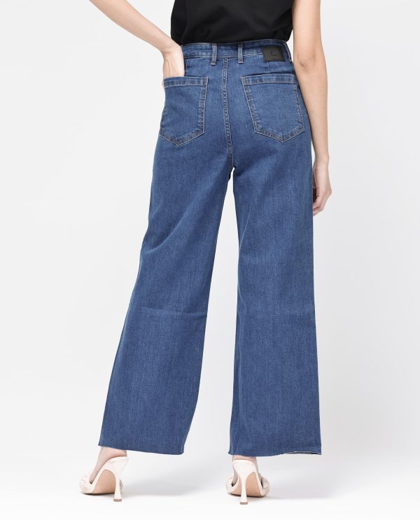 Dark Blue Cotton Regular Length Jeans