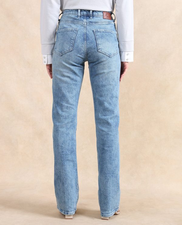 Blue Cotton Elastic Jeans