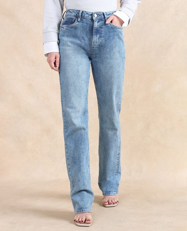 Blue Cotton Elastic Jeans