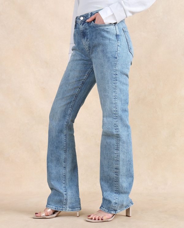 Blue Cotton Elastic Jeans