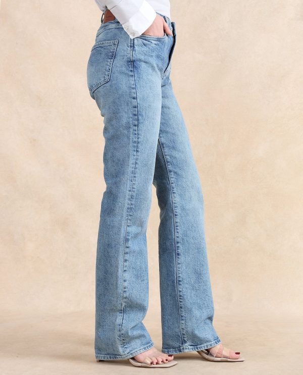 Blue Cotton Elastic Jeans