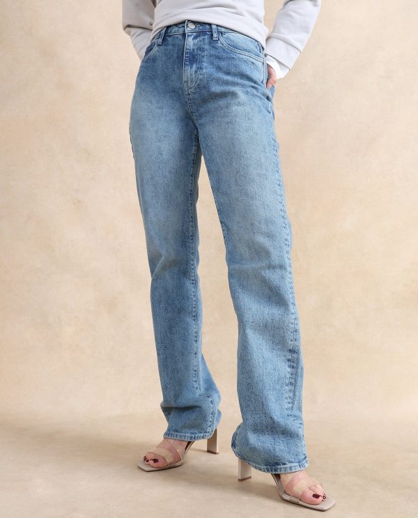 Blue Cotton Elastic Jeans