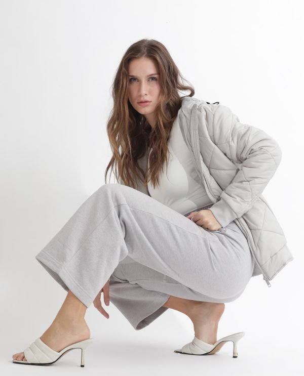 Flared Fit Plain Ankle Length Track Pants