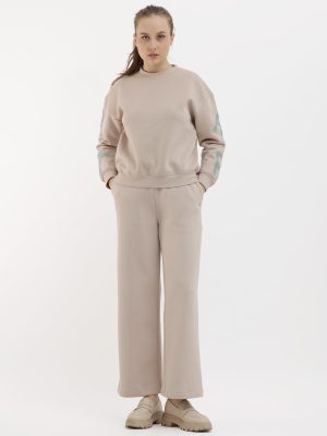 Beige Track Pants