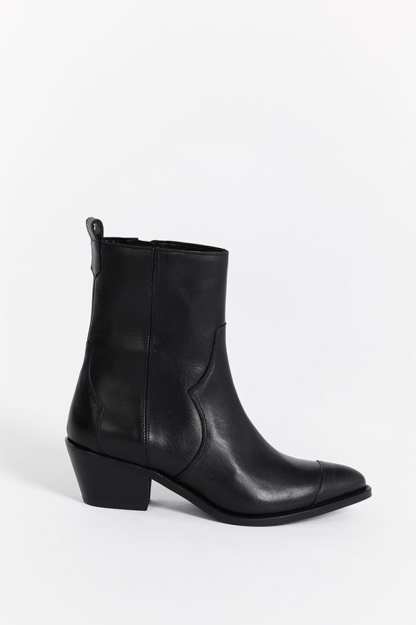 Masada Black Leather Boot