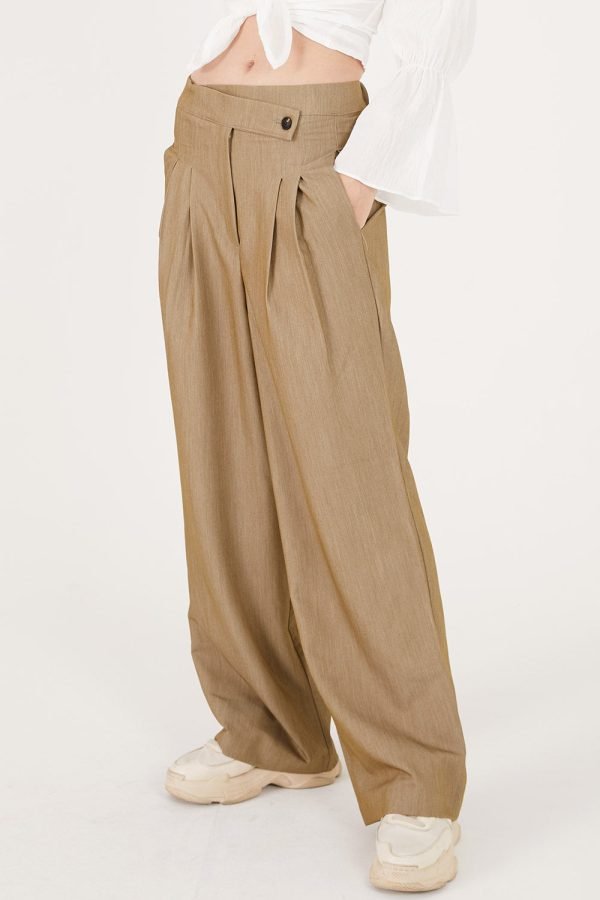 Wrap Front Wide Leg Pants