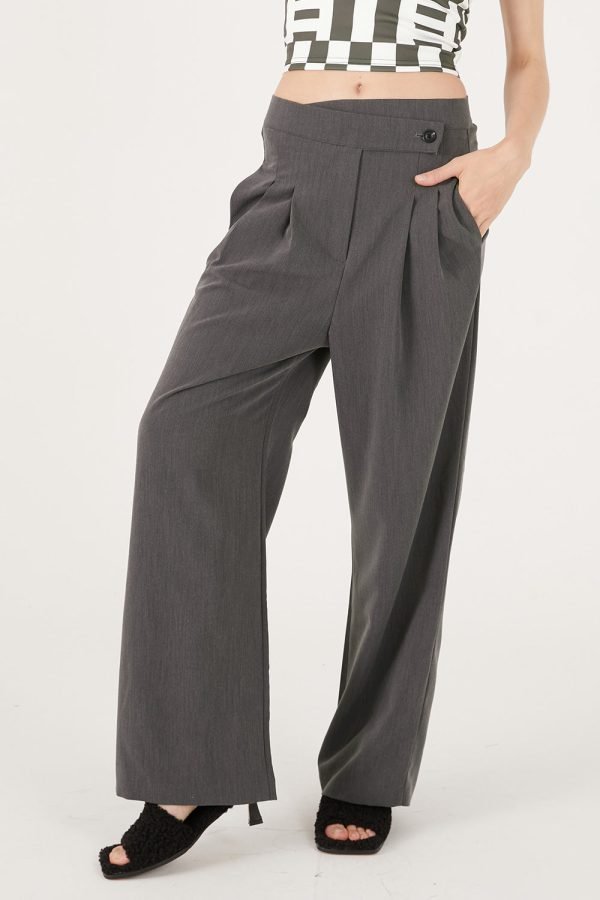 Wrap Front Wide Leg Pants