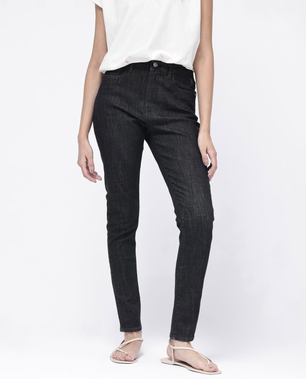 Black Cotton Regular Length Jeans