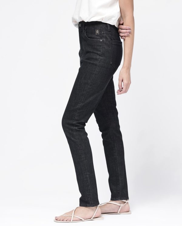 Black Cotton Regular Length Jeans