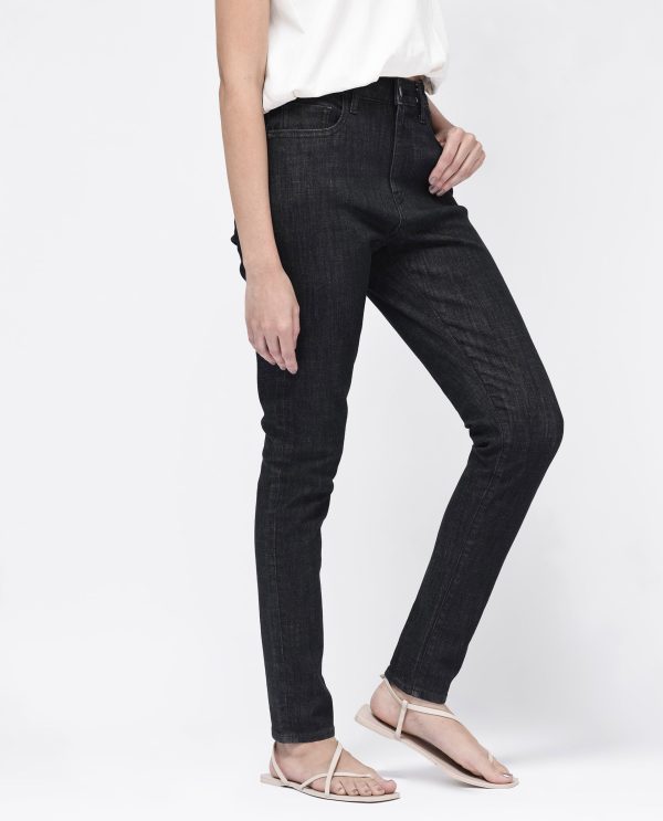 Black Cotton Regular Length Jeans