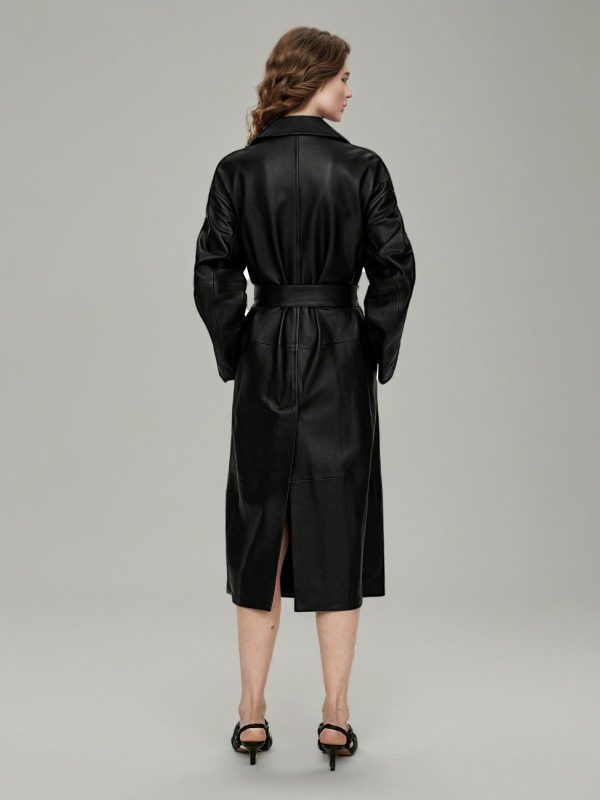 Belted Leather Coat