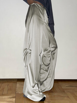 Oversized Satin Wide Leg Pants