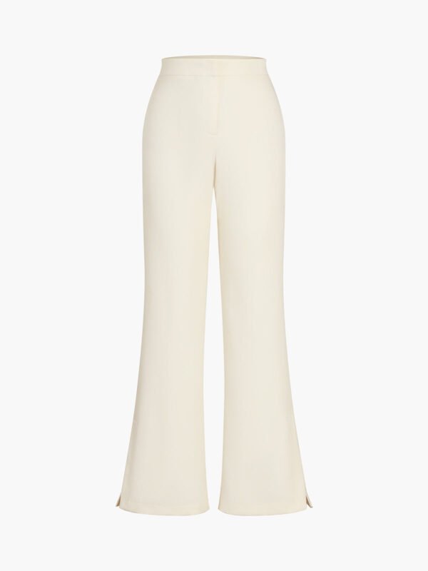 Solid Belted Pleated Wide Leg Pants