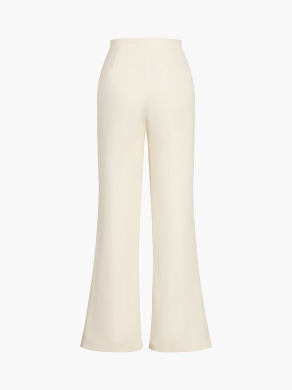 Solid Belted Pleated Wide Leg Pants