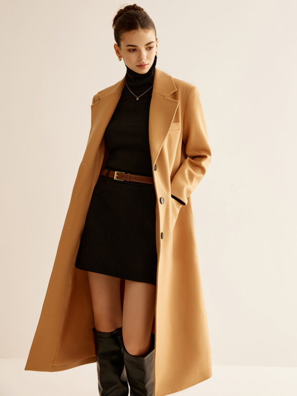 Minimalist Wool-Blend Long Coat