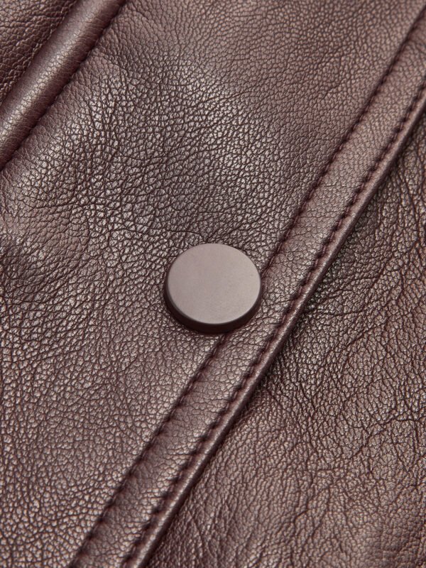 Fleece Lined Faux Leather Zipper Coat